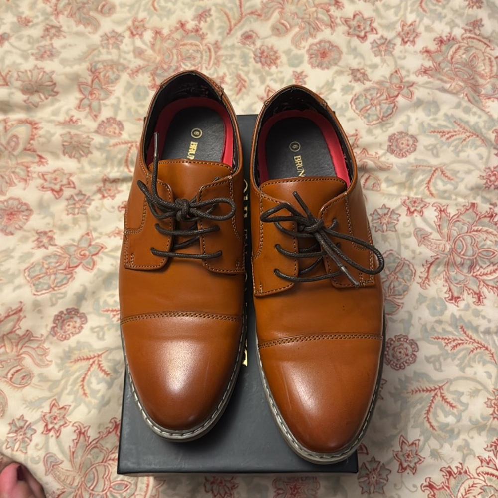 Bruno Marc size 6 big kids dress shoes - vegan